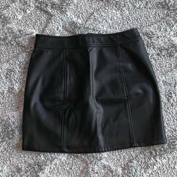 Express Black Vegan Leather High Waisted Skirt - Picture 11 of 11